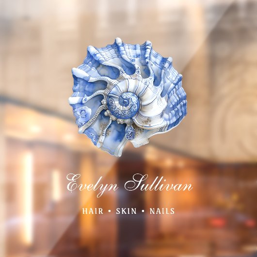 autocollant de fenêtre logo coquillage bleu (Feuille 2)