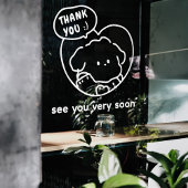 Autocollant de fenêtre Merci et à bientôt décorati