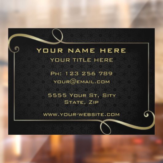 Autocollant de fenêtre personnalisé noir et or pou (Feuille 2)