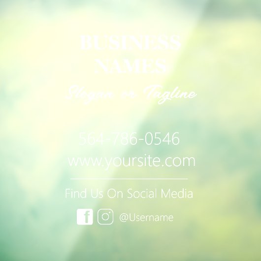 Autocollant de fenêtre pour coordonnées d'entrepri (Feuille 3)