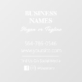 Autocollant de fenêtre pour coordonnées d'entrepri (Feuille)