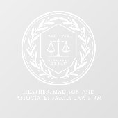 Autocollant de fenêtre pour entreprise d'avocat (Feuille)