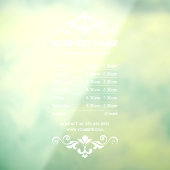 Autocollant de fenêtre pour les heures d'ouverture (Feuille 3)