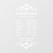 Autocollant de fenêtre pour les heures d'ouverture (Feuille)