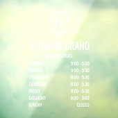 Autocollant de fenêtre pour les heures d'ouverture (Feuille 3)