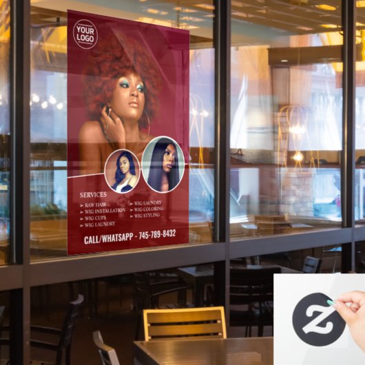 Autocollant de fenêtre pour les services de salon  (Fenêtre du restaurant)