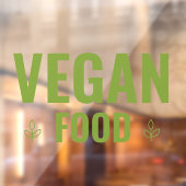 Autocollant de fenêtre pour nourriture végane vert (Feuille 2)