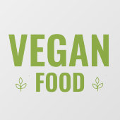 Autocollant de fenêtre pour nourriture végane vert (Feuille)