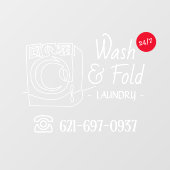 Autocollant de fenêtre pour service de blanchisser (Feuille)