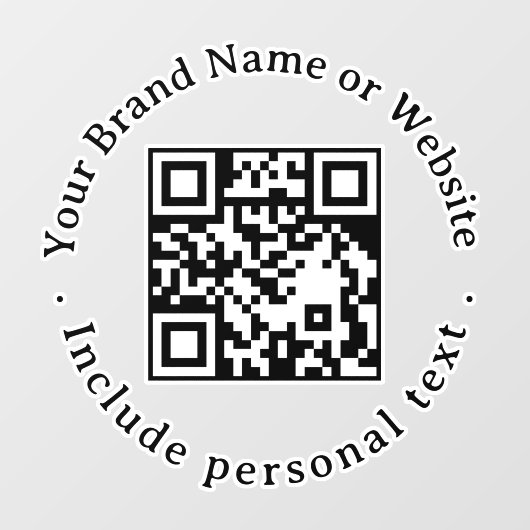 Autocollant de fenêtre QR Code rond blanc pour ent (Feuille)