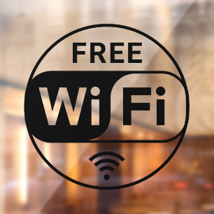 Autocollant de fenêtre Symbole WiFi gratuit pour E