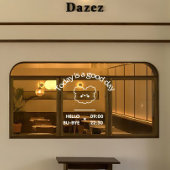 Autocollant de fenêtre tendance blanc pour café