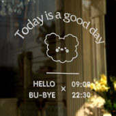 Autocollant de fenêtre tendance blanc pour café