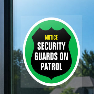 Autocollant de fenêtre vert pour les gardes de séc