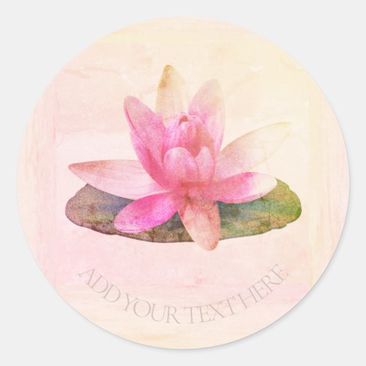 AUTOCOLLANT DE FERMETURE D'ENVELOPPE : LOTUS ROSE (Devant)
