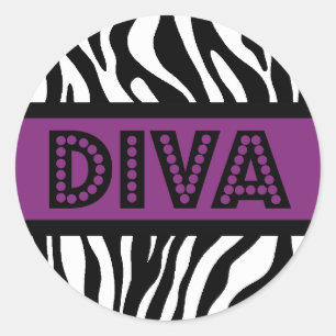 Autocollant de fête avec typographie DIVA et impre