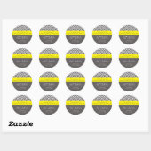 Autocollant de fête blanc et jaune gris Chevron mo (Feuille)