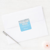 Autocollant de fête bleu clair et argent pour fave (Enveloppe)