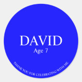 Autocollant de fête d'anniversaire bleu (Devant)