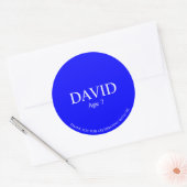 Autocollant de fête d'anniversaire bleu (Enveloppe)