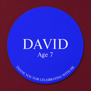 Autocollant de fête d'anniversaire bleu