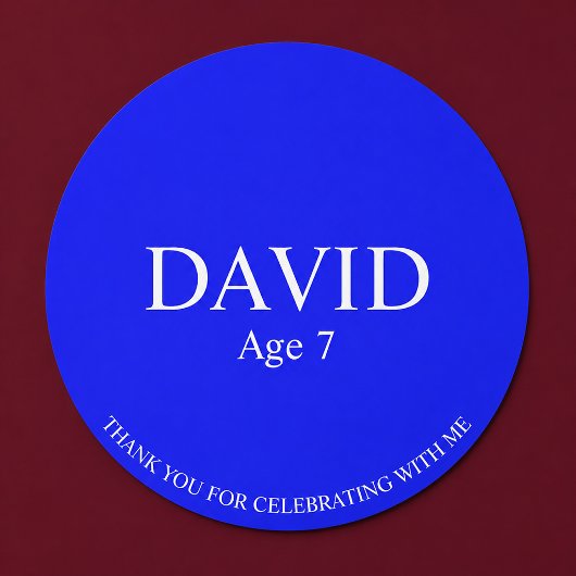 Autocollant de fête d'anniversaire bleu