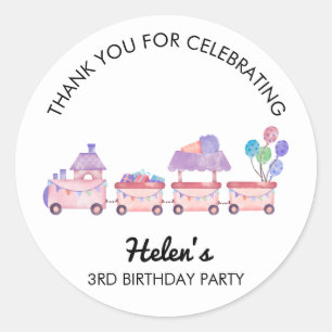 Autocollant de fête d'anniversaire Cupcake Train M