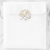 Autocollant de fête d'anniversaire d'avion orange (Sac)