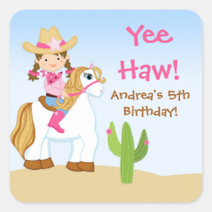 Autocollant de Fête d'Anniversaire de Cheval de Co