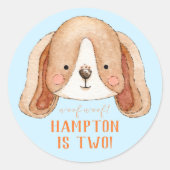 Autocollant de fête d'anniversaire de chien person (Devant)