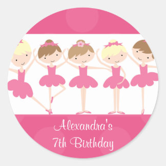 Autocollant de fête d'anniversaire de danse rose B
