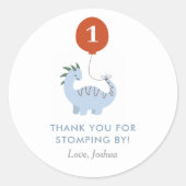 Autocollant de fête d'anniversaire de Dinosaur (Devant)