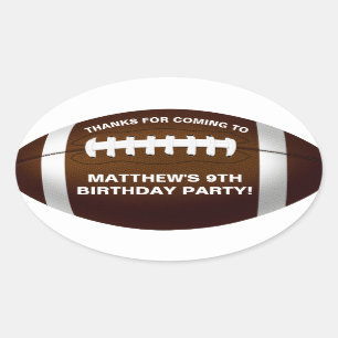 Autocollant de fête d'anniversaire de football