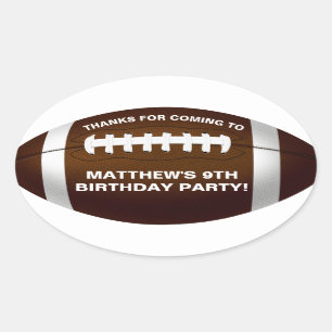 Autocollant de fête d'anniversaire de football