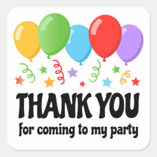 Autocollant de fête d'anniversaire de Merci avec