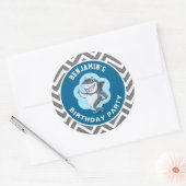 Autocollant de fête d'anniversaire de requin migno (Enveloppe)