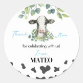 Autocollant de fête d'anniversaire de vache Étique (Devant)