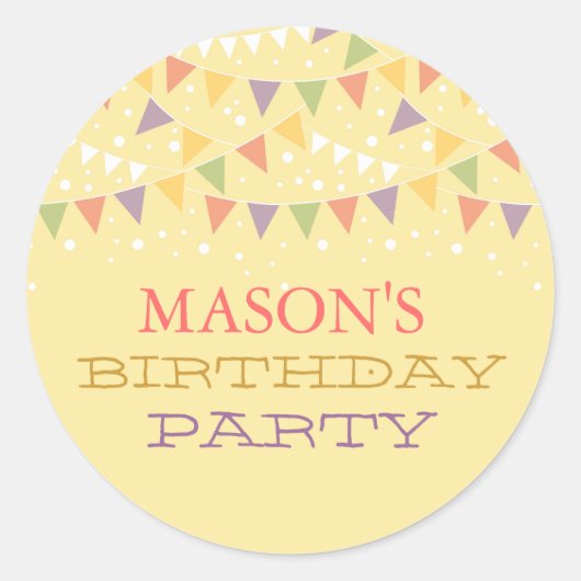 Autocollant de fête d'anniversaire Fun Bunting (Devant)