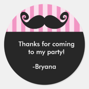 Autocollant de fête d'anniversaire moustache rayur