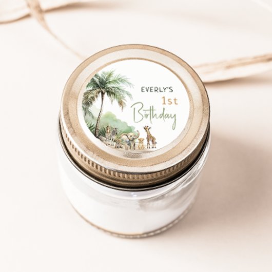 Autocollant de fête d'anniversaire pour safari dan