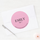 Autocollant de fête d'anniversaire rose (Enveloppe)
