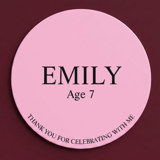 Autocollant de fête d'anniversaire rose