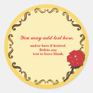 Autocollant de fête d'anniversaire Rose rouge - So