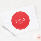 Autocollant de fête d'anniversaire rouge (Enveloppe)