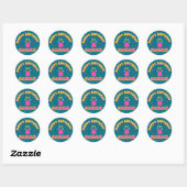 Autocollant de fête d'anniversaire Violet sarcelle (Feuille)