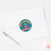 Autocollant de fête d'anniversaire Violet sarcelle (Enveloppe)