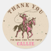 Autocollant de fête d'anniversaire Wild West Cowgi (Devant)