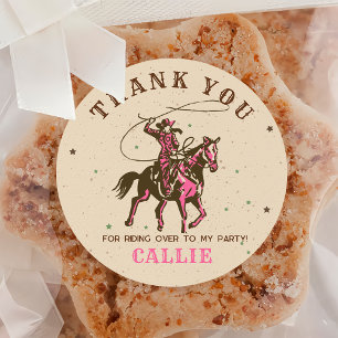 Autocollant de fête d'anniversaire Wild West Cowgi