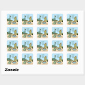 Autocollant de fête de dinosaure mignon  (Feuille)