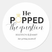 Autocollant de fête de fiançailles, il a fait la d (Devant)